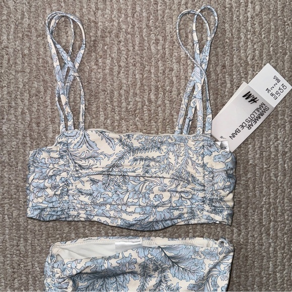 Blue paisley print floral two piece swimsuit - Picture 3 of 9
